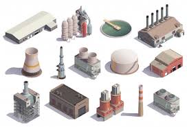 Free Vector | Factories and industry icons